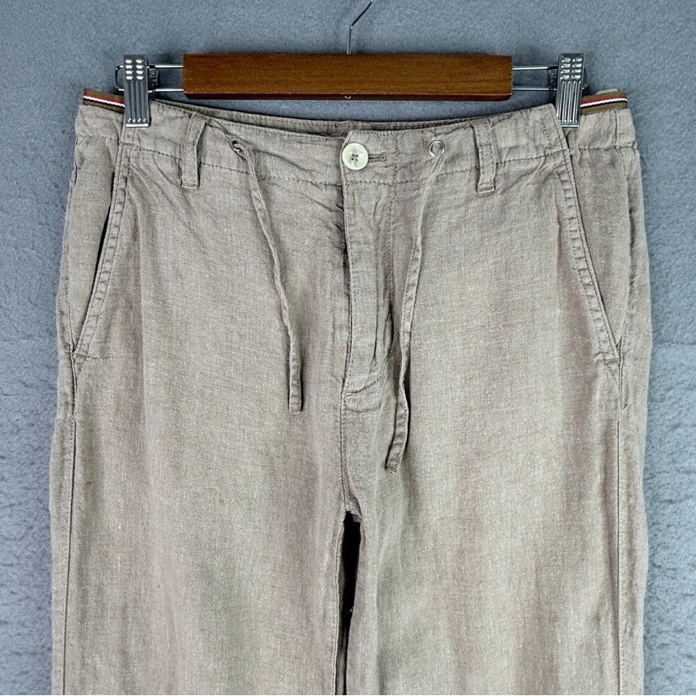 Zara Man Linen Pants Mens Small 30x30 Beige Chino Beach Drawstrings Relaxed